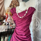 Pink Vintage Fashion Elegant Long Satin Mermaid Slim Floor Length Ball Gown Evening Dress Party Dress nv4202