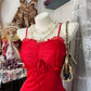 Red elegant simple vintage long chiffon homecoming dress prom dress party dress nv4623