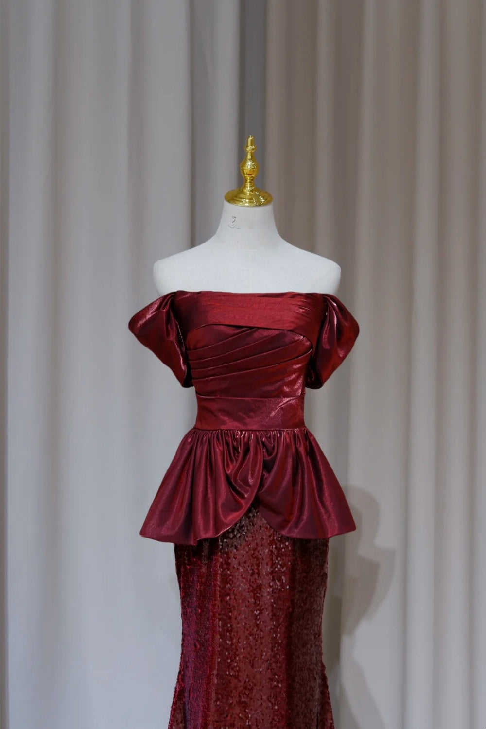 NiceVestidos-_Burgundy elegant sparkling long ball gown formal dress NV5990