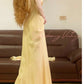 Yellow simple long vintage satin homecoming dress birthday party dress nv4998