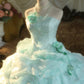 Mint Green Floral Long Tulle Vintage Ball Gown nv5037