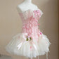 Robe d'anniversaire courte rose rétro NV6475