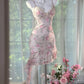 Sweet Floral Lace Dress, Sleeveless Spaghetti Strap Party Dress  NV6885