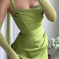NiceVestidos--Green Simple And Elegant Back Tie Prom Dress Fashion Wedding Guest Dress NV5847