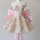 Pink Sweet Delicate Beaded Sparkling Sequins Short Mini Tulle Homecoming Gown Prom Gown Evening Gown Birthday Gown nv2797