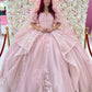 NiceVestidos--Pink exquisite lace floral long floor-length ball gown wedding dress NV5832