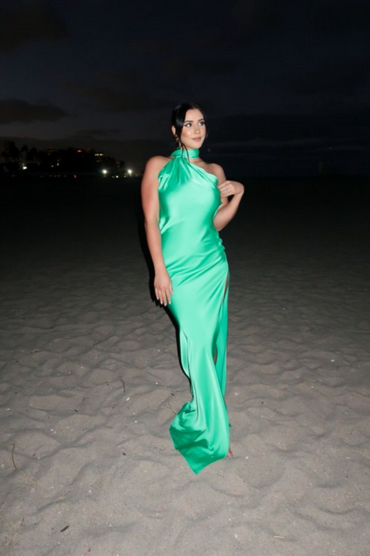 Green Simple Fashionable Elegant Long Satin Prom Dress Evening Dress Prom Dress Wedding Guest Party Dress nv3938