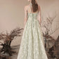Cute Tulle Flower Floor Length Green Prom Dress, Beautiful Backless A-Line Evening Party Dress   nv1414