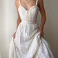 NiceVestidos--Vintage White Lace-Up Spaghetti Strap Flared Hem Bohemian Long Dress  NV5905