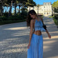 Blue/Pink Fashion Two Piece Suit Elegant Wedding Guest Party Dress Holiday Dress nv5334