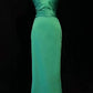 Green Mermaid Satin Long Trailing Ball Gown Party Dress Evening Dress nv4281