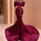Purple gorgeous elegant exquisite beaded long satin floor-length trailing ball gown evening dress party dress nv2851