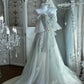 Robe de soirée longue en mousseline de soie à motif floral délicat et féerique NV6604