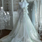 Robe de soirée longue en mousseline de soie à motif floral délicat et féerique NV6604
