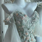 Robe de soirée longue en mousseline de soie à motif floral délicat et féerique NV6604