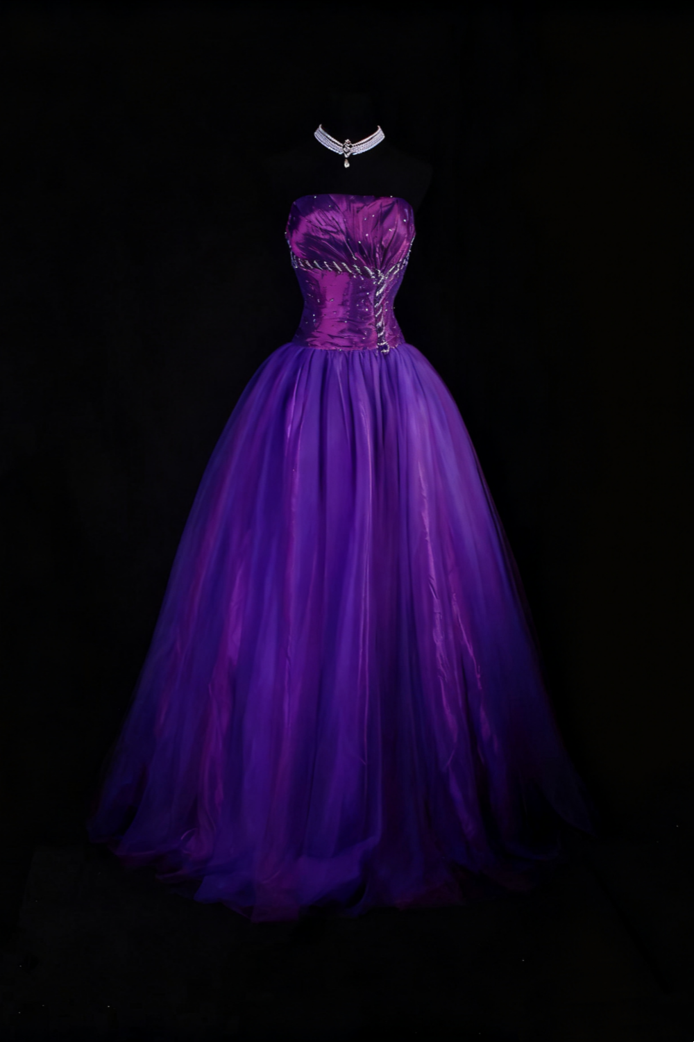 NiceVestidos--Vintage Purple Delicate Beaded Long Satin Tulle Ball Gown Graduation Dress NV5861
