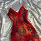 🌺✨Red exquisite beaded elegant retro long chiffon prom dress party dress nv5351