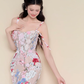 Spaghetti Strap 3D Colorful Flower Sheer Mermaid Prom Dress with Train  NV7425