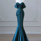 Simple Off Shoulder Satin Ink Blue Long Prom Dress, Ink Blue Long Formal Dress nv1467