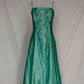 Green Charming Fashion Exquisite Beading Long Elegant Tulle Satin Ball Gown Evening Gown Party Dress nv3975