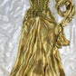 Gold Gorgeous Exquisite Beading Spaghetti Strap Long Chiffon Ball Gown Evening Gown Party Dress nv3541
