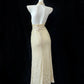 Champagne Shiny Fashion Elegant Long Sequined Ball Gown Evening Dress Party Dress nv4181