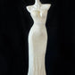Champagne Shiny Fashion Elegant Long Sequined Ball Gown Evening Dress Party Dress nv4181