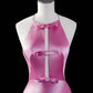 Pink Fashion Strapless Long Satin Ball Gown Evening Dress Party Dress nv4356