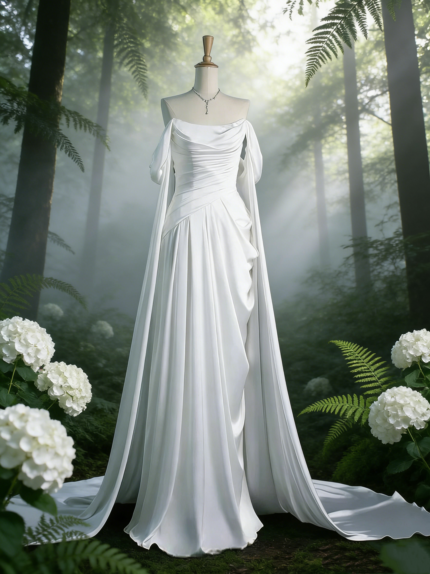 Robe de soirée longue blanche rétro, robe simple NV6813