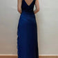 Blue Fashion Gradient Shiny Elegant Sleeveless Strap Long Chiffon Floor-Length Prom Dress, Evening Dress, Party Dress nv3698