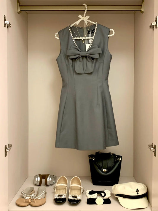 Gray Fashion Short Satin Homecoming Dress Birthday Party Dress nv5316