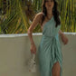 Elegant One Shoulder Sleeveless Side Slit Sheath Long Prom Dress nv1647
