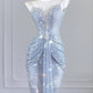Silver Fashion Long Sequin Bodycon Prom Dress Evening Dress Party Dress nv4958
