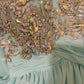 Blue beaded beautiful mermaid long chiffon ball gown evening dress party dress nv4322