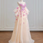 Pink and purple floral tulle ball gown nv5048