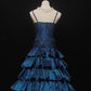 Blue Gorgeous Elegant Fashion Exquisite Beaded Short Satin Ball Gown Evening Gown Prom Gown Homecoming Gown nv3872