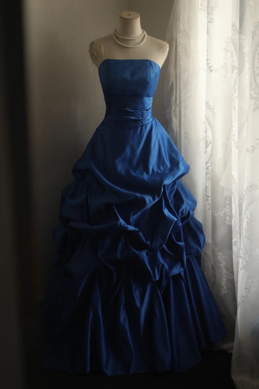 Robe longue rétro princesse bleue NV6589