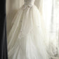 White sweet floral long tulle ball gown evening dress party dress nv4691