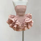 Black Fashion Short Satin Homecoming Dress Birthday Party Dress nv5267