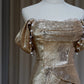 NiceVestidos-_Gold sequined long shimmering formal ball gown NV5994