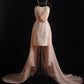 Pink lace tube top short front long back prom dress evening dress homecoming dress birthday dress nv4789
