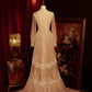 Vintage-Style, Exquisite Lace, Elegant Long Tulle Wedding Dress For Brides. NV6541