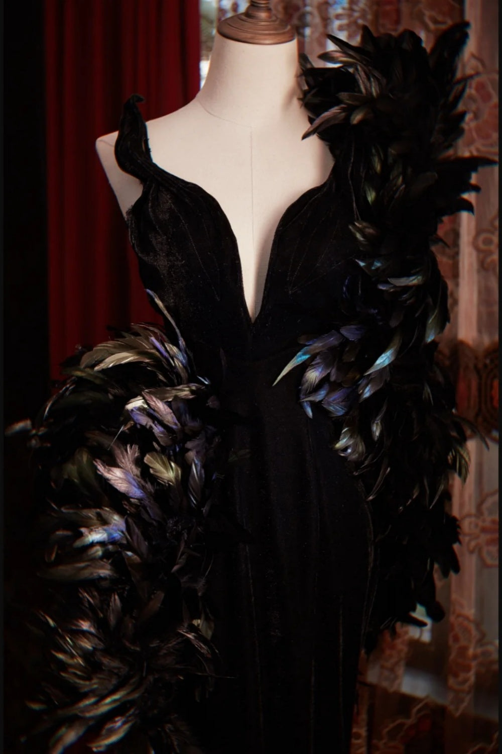 Robe de soirée longue et élégante noire NV6539
