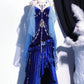 Robe de bal longue bleue rétro style déesse NV6473