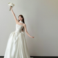 Strapless Satin Wedding Dress Cutout Corset A Line Bridal Gown  NV7114