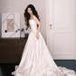 Strapless Satin Ball Gown Wedding Dress Long Train Bridal Gown  NV7211