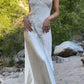 Ivory Stunning Floral Lace Adjustable Spaghetti-Shoulder Floor-Length Edgy Long Satin Cocktail Party Dress party dress nv4105