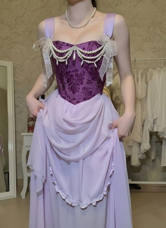 Robe longue rétro style nouvelle robe d'anniversaire magnifique NV6497