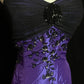 Charming purple exquisite rhinestone taffeta vintage long ball gown nv5147