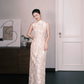 High Neck Halter 3D Floral Lace Sheath Formal Evening Dress  NV7360